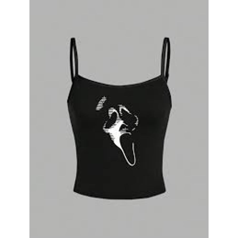 Women's Black "Scream" Movie Graphic Tank Top
